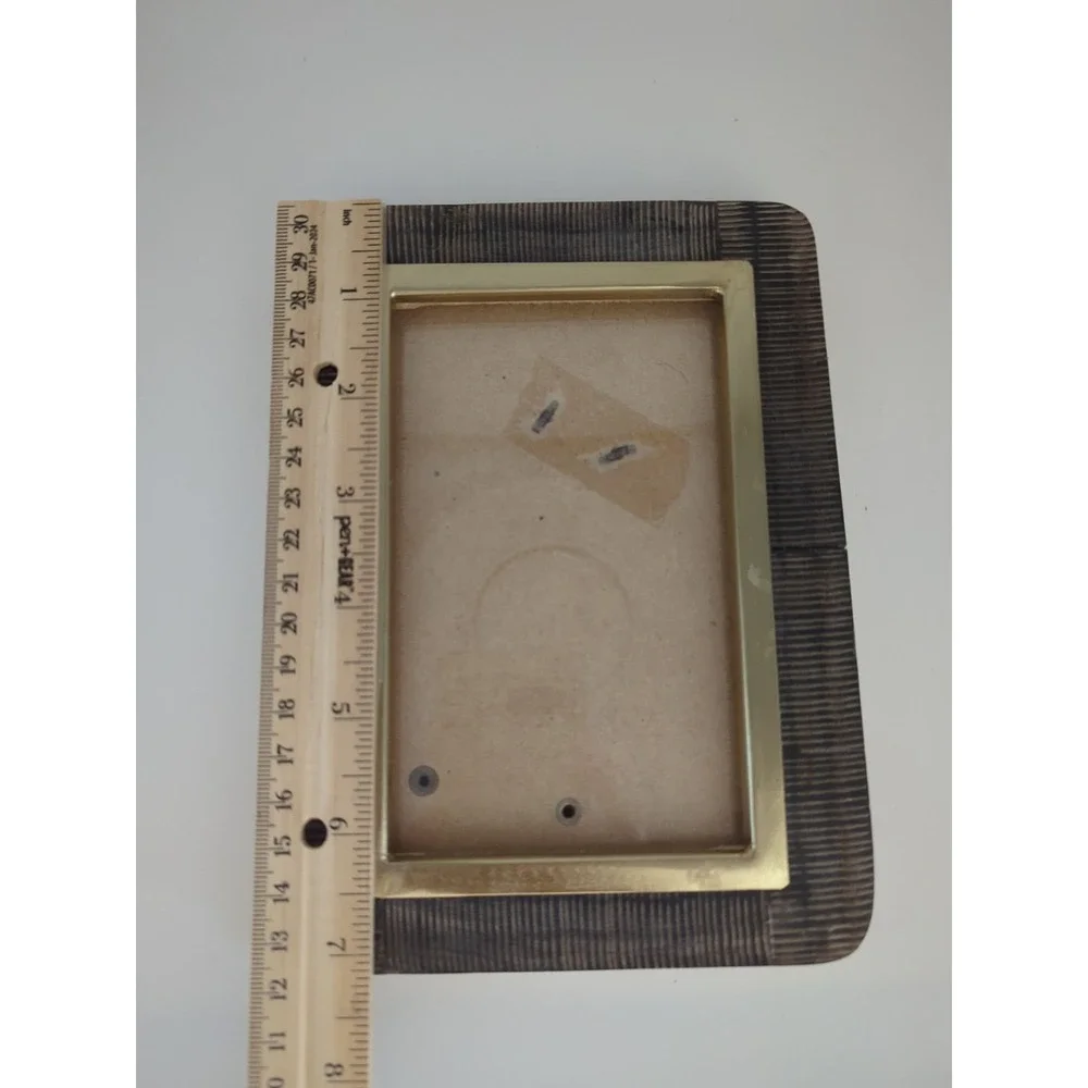 Opalhouse Brass Metal and Wood Border Picture Frame 4x6 Rectangle Home Decor